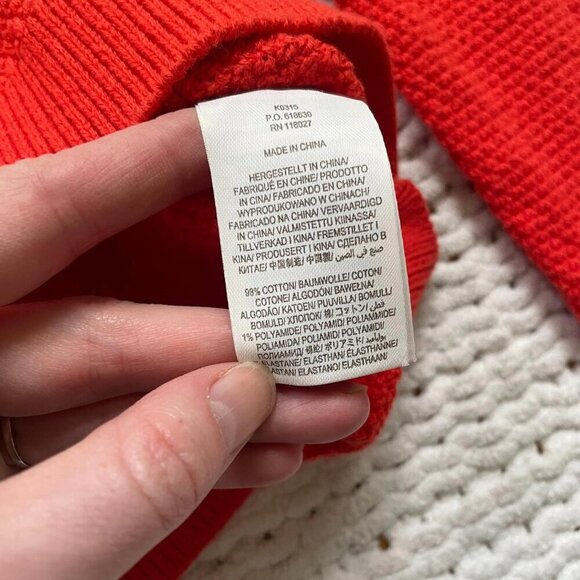 Boden Women's Orange Cotton Sweater with Gold Shoulder Accents - Size XS - Picture 5 of 5